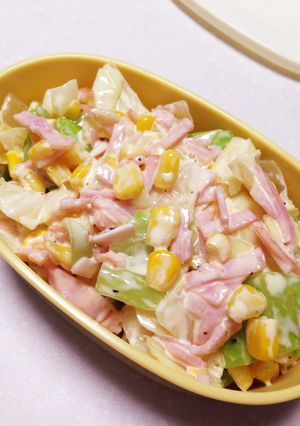 キャベツとコーンのハムマヨサラダ-レシピのメイン写真