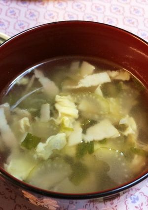 セロリとベーコンの中華かき玉スープ-レシピのメイン写真