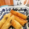 お家カフェ、林檎とさつま芋の春巻き