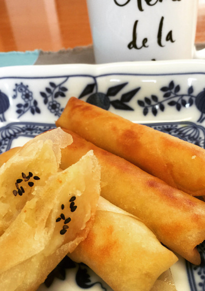 お家カフェ、林檎とさつま芋の春巻き-レシピのメイン写真