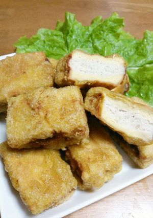 ～鶏唐揚げ風～高野豆腐の肉詰め揚げ♡-レシピのメイン写真