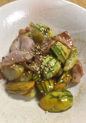 アフリカなすとベーコンの炒め物-レシピのメイン写真
