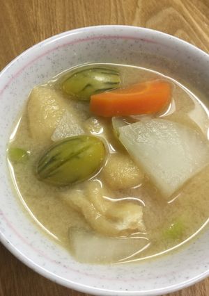 アフリカなす入りのみそ汁-レシピのメイン写真