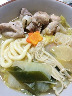 あったか肉入りうどん味噌風味鍋-レシピのメイン写真