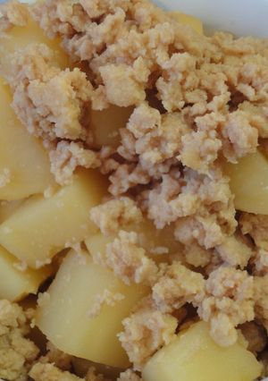 ジャガイモと高野豆腐の鶏そぼろ煮！-レシピのメイン写真