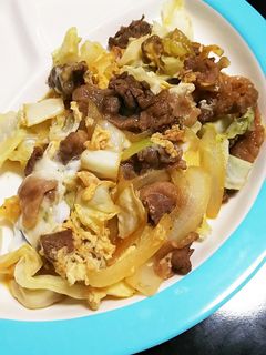 超簡単!三つの食材の卵とじ肉野菜炒め♪-レシピのメイン写真