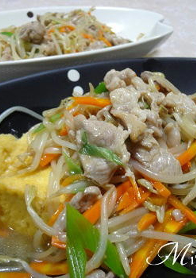 厚揚げの豚肉と野菜あんかけ-レシピのメイン写真