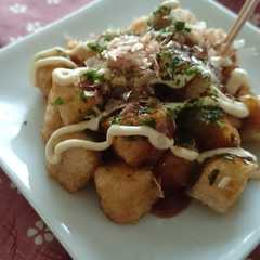รูปของ 揚げ高野豆腐のたこ焼き風