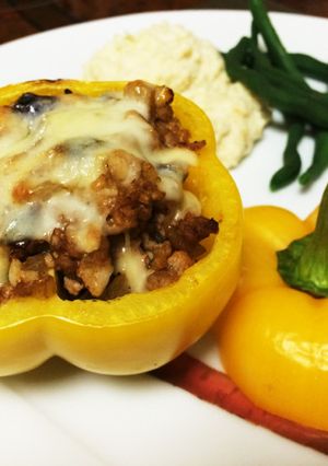 低糖質 パプリカのひき肉詰め-レシピのメイン写真