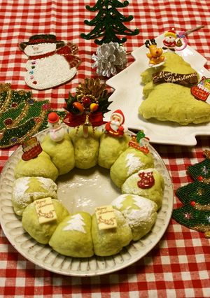 レンジ発酵★クリスマスリースのちぎりパン-レシピのメイン写真
