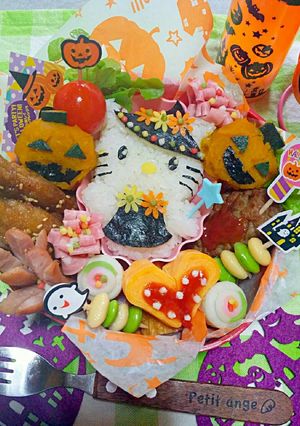 キティちゃんハロウィンキャラ弁♪-レシピのメイン写真