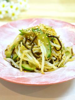 炒めもやしと胡瓜の塩昆布サラダ♪-レシピのメイン写真
