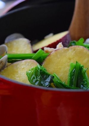 ココットdeGOHANあさりさつま芋ご飯-レシピのメイン写真