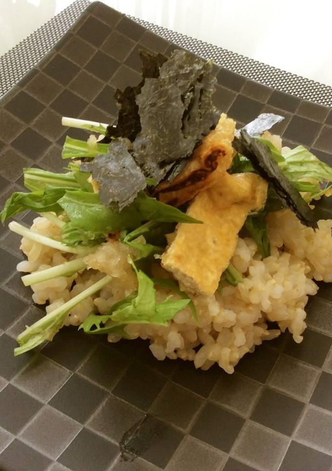 玄米ご飯のお揚げ丼☆マクロビ-レシピのメイン写真