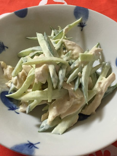 美味しい〜きゅうりと鶏肉の辛子マヨサラダ-レシピのメイン写真