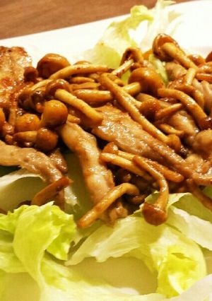 せせりとなめこのポン酢＆柚子胡椒 炒め-レシピのメイン写真