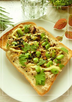 紫蘇レモン❀鶏×枝豆のあっさりトースト-レシピのメイン写真