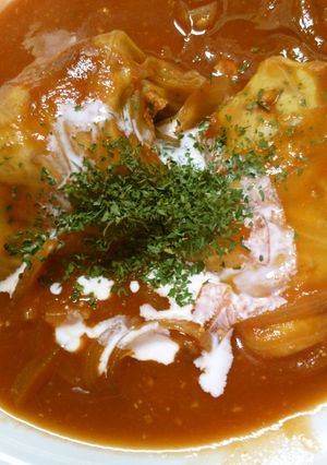 簡単　豆腐でロールキャベツ！トマトソース-レシピのメイン写真
