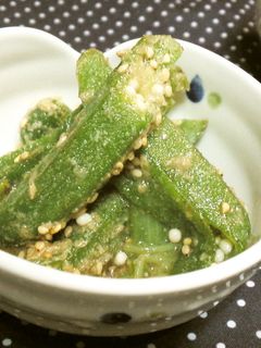 5分★簡単★Wごま【オクラの胡麻和え】♪-レシピのメイン写真