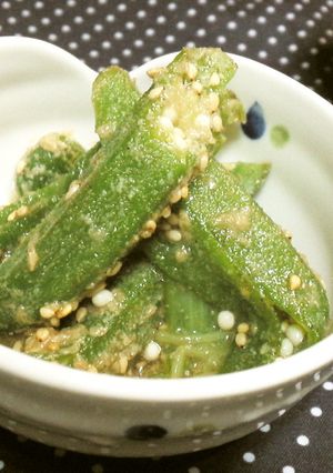 5分★簡単★Ｗごま【オクラの胡麻和え】♪-レシピのメイン写真