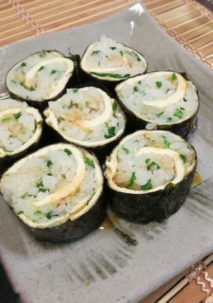 ニラ飯の油揚げ巻き☆おつまみにも-レシピのメイン写真