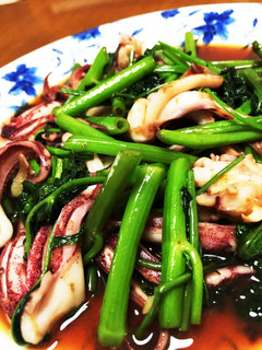速攻!いかと空芯菜の炒め物-レシピのメイン写真