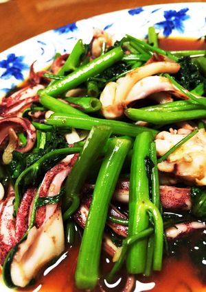 速攻!いかと空芯菜の炒め物-レシピのメイン写真
