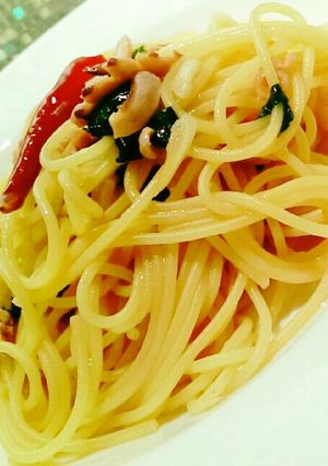 絶品☆塩辛と大葉のペペロンチーノ-レシピのメイン写真