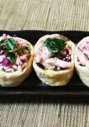 行楽シーズンに！サンマとしば漬のいなり☆-レシピのメイン写真