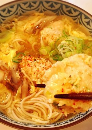 鶏つみれ入り具沢山なにゅうめん♪-レシピのメイン写真