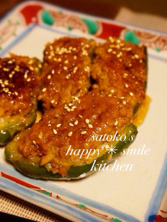 お弁当にも◎コク旨てりやきピーマン肉詰め-レシピのメイン写真