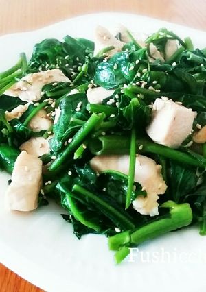空芯菜と鶏肉の炒めもの-レシピのメイン写真