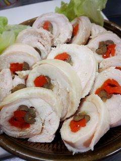 ごぼうとにんじんのやわらかロール蒸し鶏-レシピのメイン写真