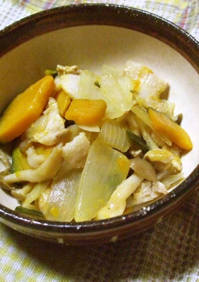 かぼちゃと豚肉のさっぱり炒め-レシピのメイン写真