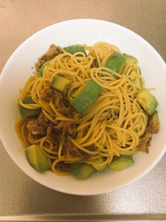 絶品!アボカドと牛肉の和風パスタ-レシピのメイン写真