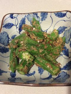 簡単おくらの白だし胡麻和え-レシピのメイン写真