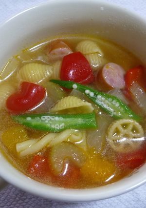 ♪暖かスープはワンポットパスタで♪-レシピのメイン写真
