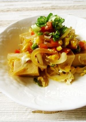 あり合わせで作る♪こうや豆腐の卵とじ♡-レシピのメイン写真