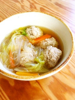 ふわふわ肉団子と春雨のスープ-レシピのメイン写真