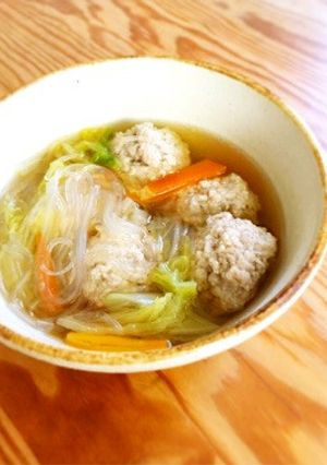 ふわふわ肉団子と春雨のスープ-レシピのメイン写真