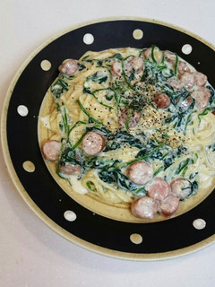 牛乳でほうれん草のクリームパスタ-レシピのメイン写真