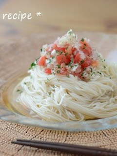トマトのっけ盛りそうめん-レシピのメイン写真