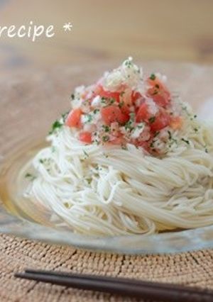 トマトのっけ盛りそうめん-レシピのメイン写真