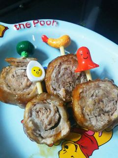 お弁当に!豚肉ロール照り焼き風-レシピのメイン写真