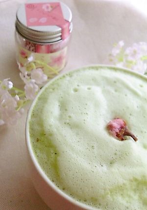 春色✿桜 抹茶ラテ-レシピのメイン写真