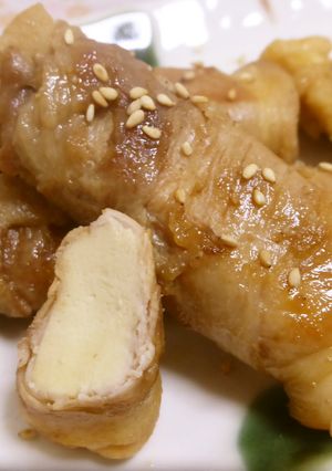 簡単ヘルシー！肉巻高野豆腐。-レシピのメイン写真