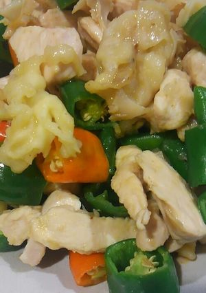 花びらたけチキンオイスターソース炒め-レシピのメイン写真