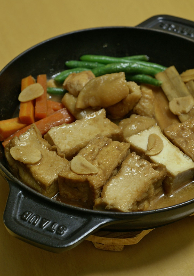 鶏皮と厚揚げの味噌煮-レシピのメイン写真