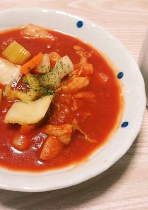 あったか白菜と鶏肉のトマト煮-レシピのメイン写真