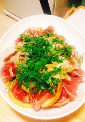 無花果と牛肉のタリアータ-レシピのメイン写真